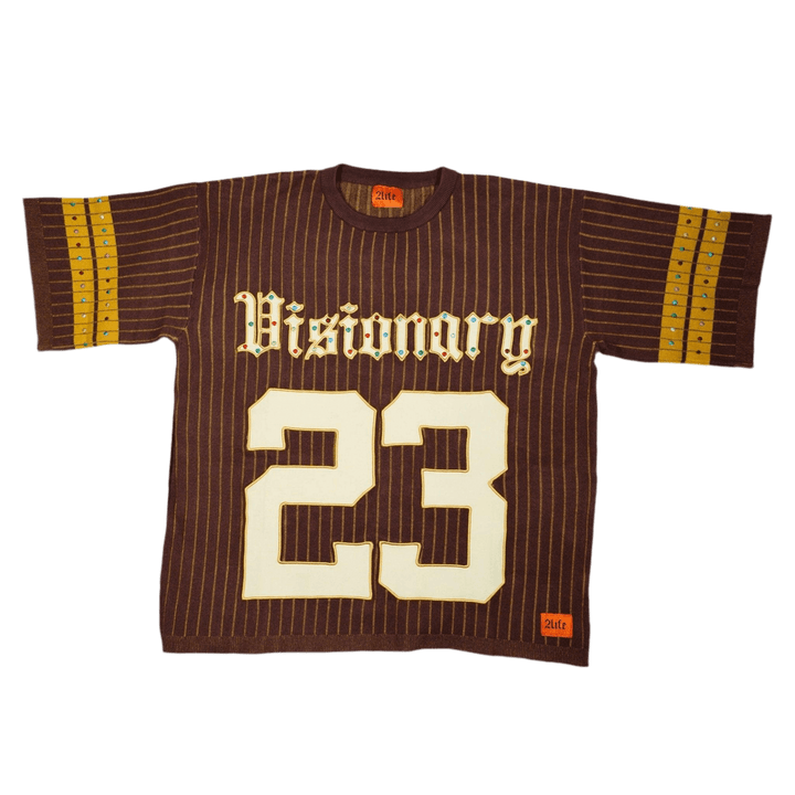 KNIT FOOTBALL JERSEY - BROWN