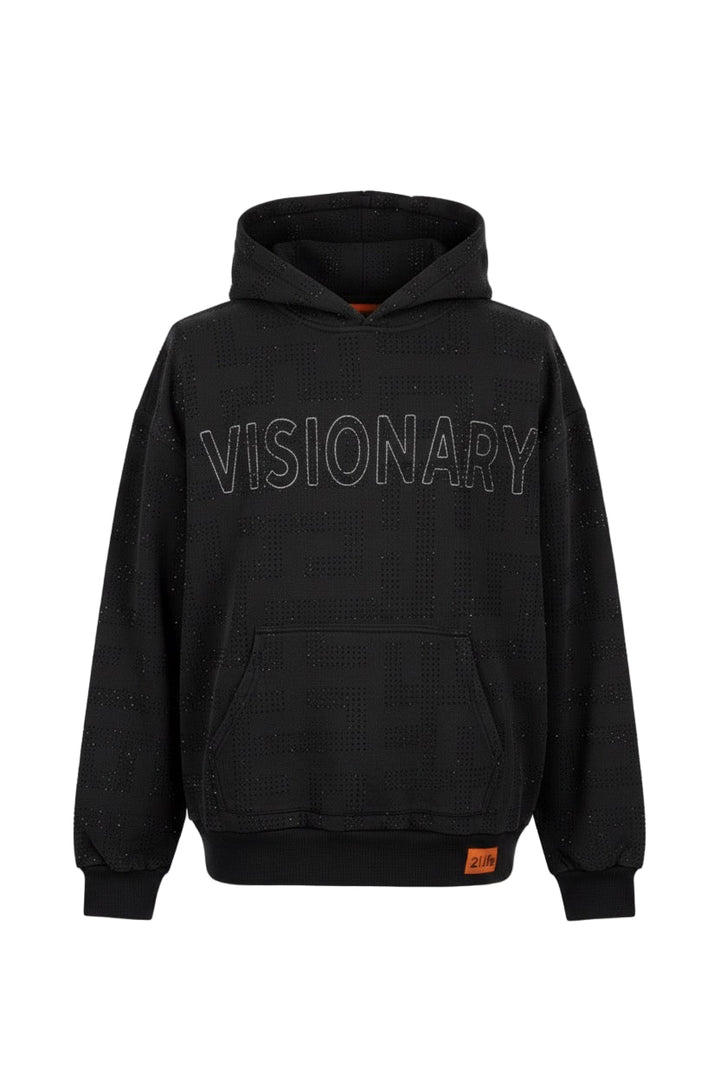 Visionary Rhinestone Hoodie in Black