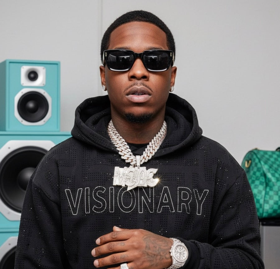 Visionary Rhinestone Hoodie in Black