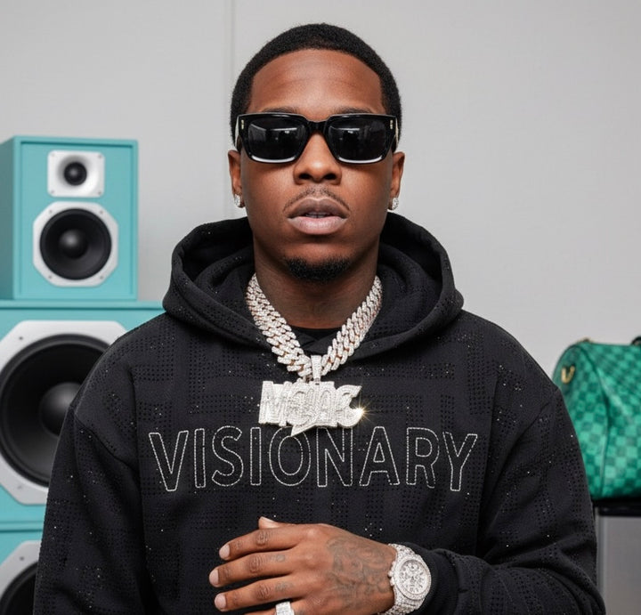 Visionary Rhinestone Hoodie in Black