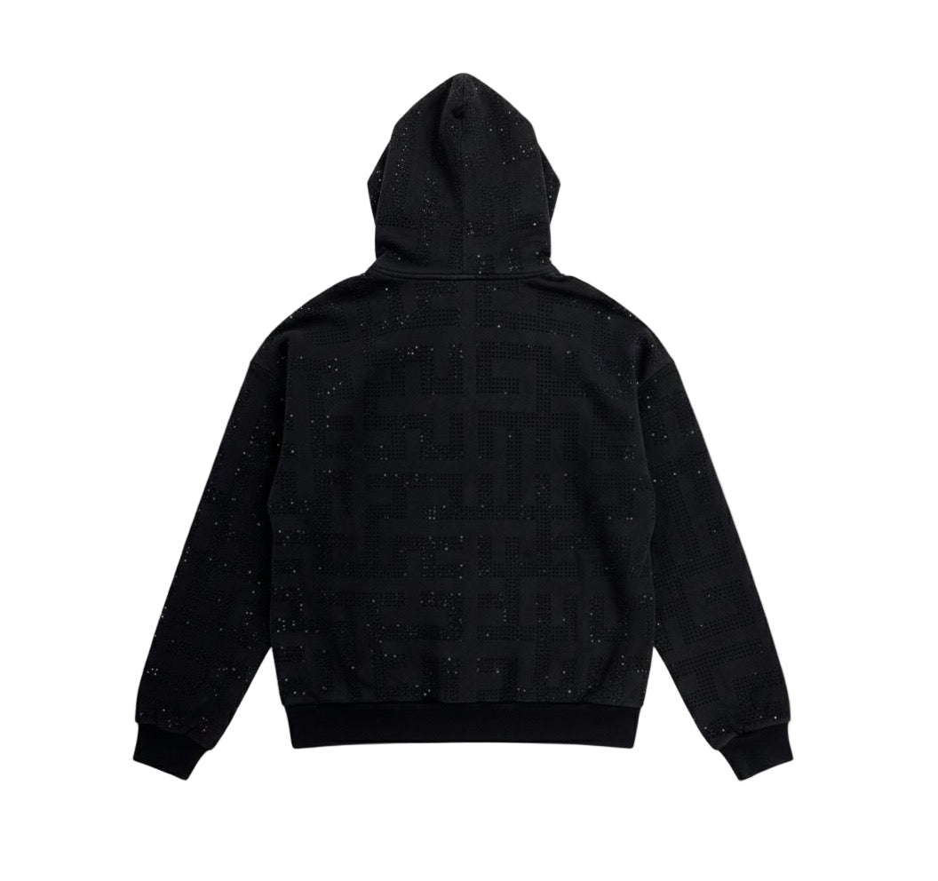 Visionary Rhinestone Hoodie in Black