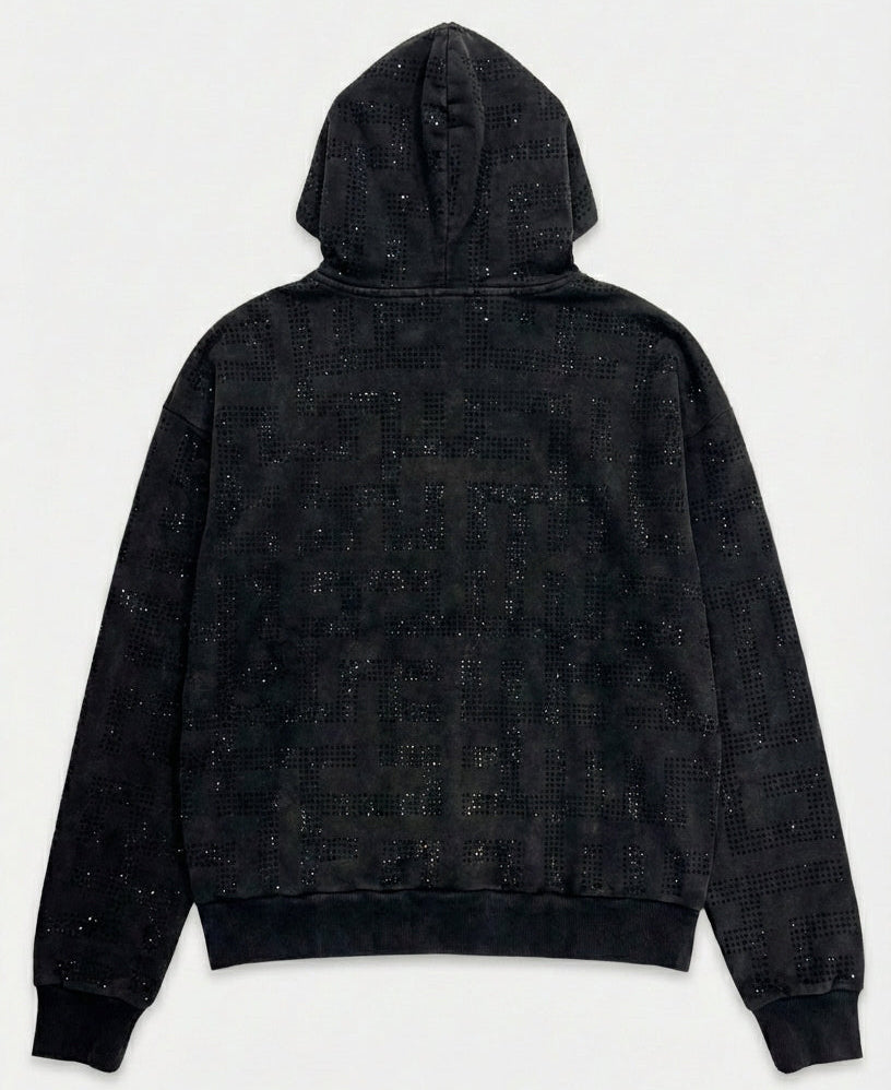 Visionary Rhinestone Hoodie in Black
