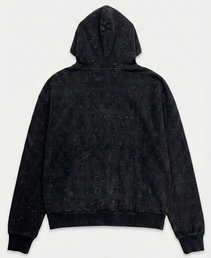 Visionary Rhinestone Hoodie in Black