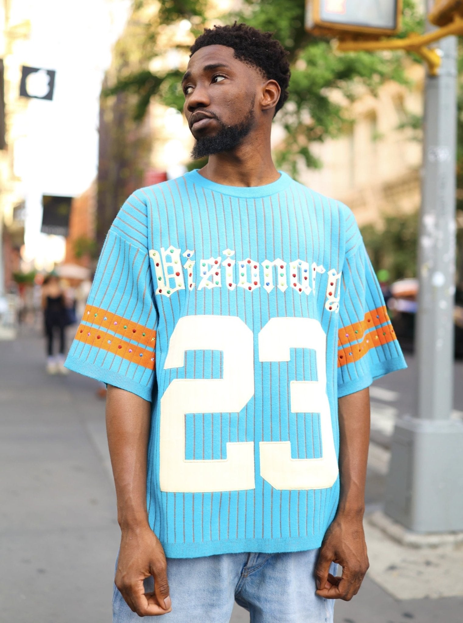 KNIT FOOTBALL JERSEY - BLUE - 2life