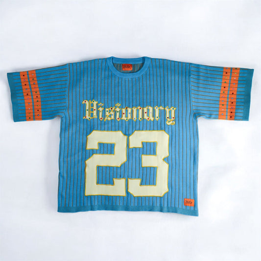 KNIT FOOTBALL JERSEY - BLUE - 2life