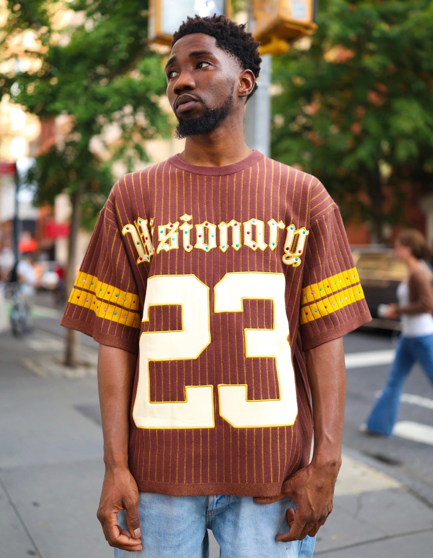 KNIT FOOTBALL JERSEY - BROWN - 2life